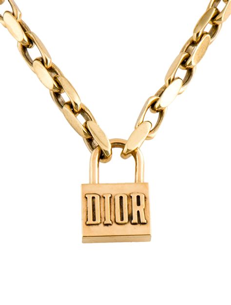 dior padlock necklace|christian dior locket necklace.